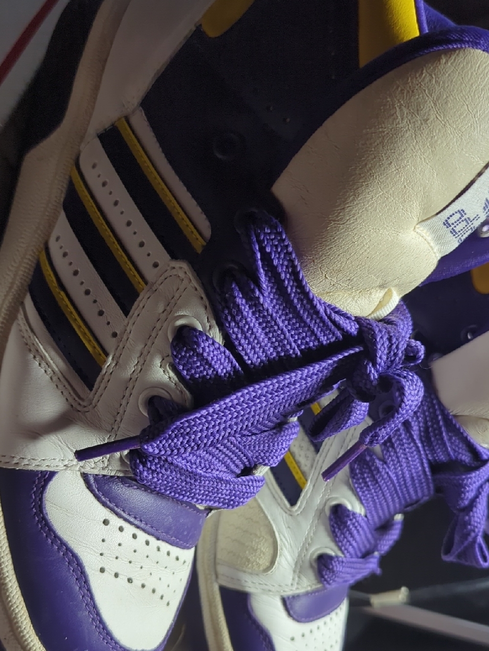 adidas Men's Athletic Sneakers White Purple Yellow Black Like New Old Classics